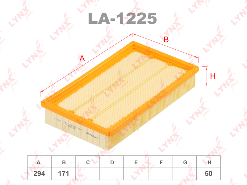 Фильтр воздушный - LYNXauto LA-1225