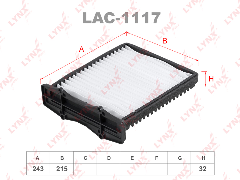 Фильтр салонный - LYNXauto LAC-1117