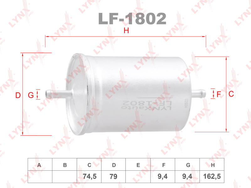 Фильтр топливный gazelle/sobol - LYNXauto LF-1802