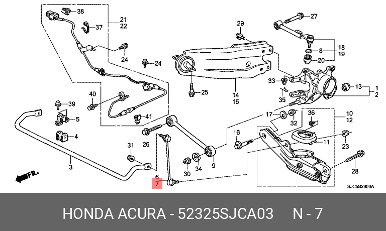 Стойка стабилизатора | зад лев | - Honda 52325-SJC-A03