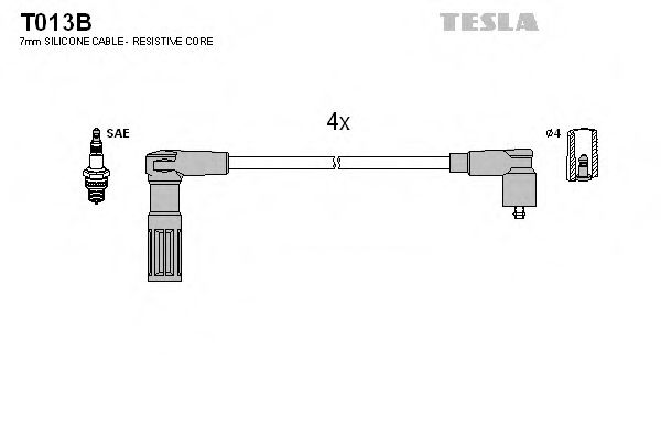 Комплект высоковольтных проводов - Tesla T013B