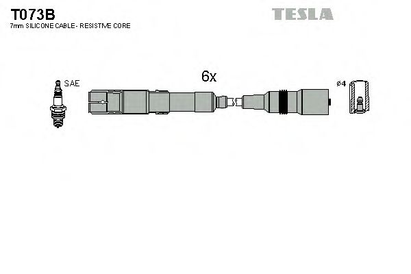 Комплект высоковольтных проводов - Tesla T073B