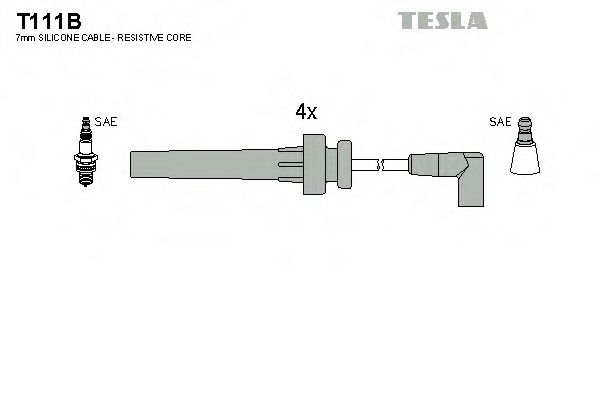 Комплект высоковольтных проводов - Tesla T111B