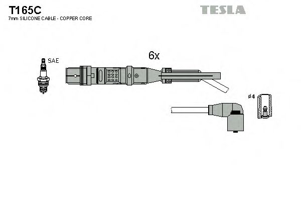 Комплект высоковольтных проводов - Tesla T165C