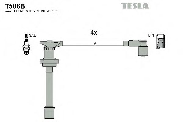 Комплект высоковольтных проводов - Tesla T506B