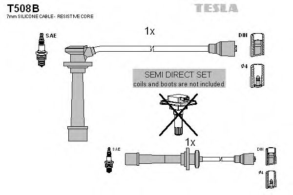 Комплект высоковольтных проводов - Tesla T508B