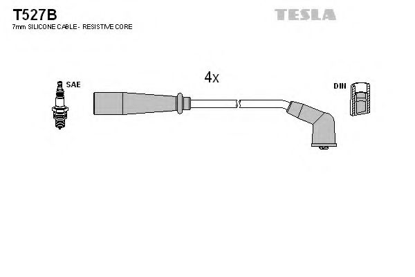 Комплект высоковольтных проводов - Tesla T527B