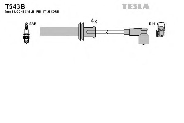 Комплект высоковольтных проводов - Tesla T543B
