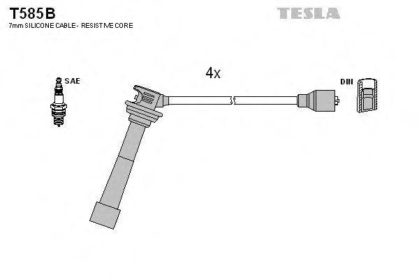 Комплект высоковольтных проводов - Tesla T585B
