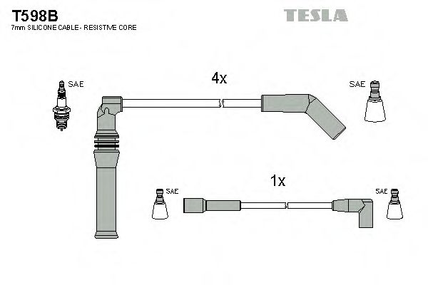 Комплект высоковольтных проводов - Tesla T598B