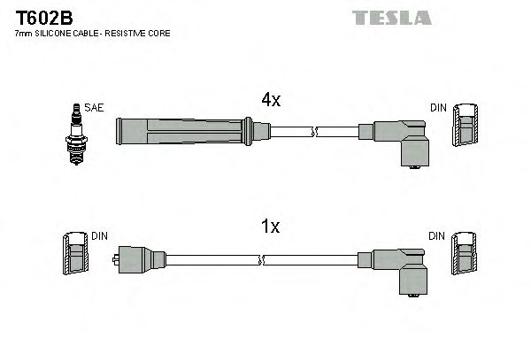 Комплект высоковольтных проводов - Tesla T602B