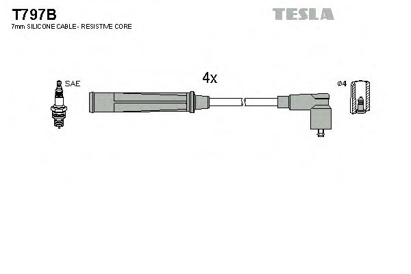 Комплект высоковольтных проводов - Tesla T797B