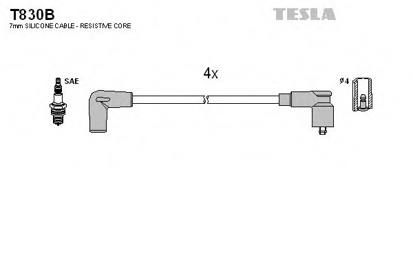 Комплект высоковольтных проводов - Tesla T830B