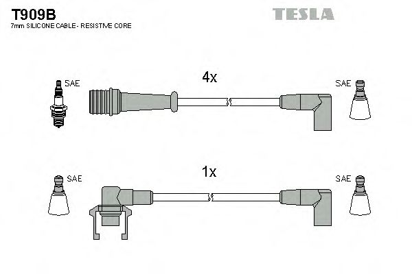 Комплект высоковольтных проводов - Tesla T909B