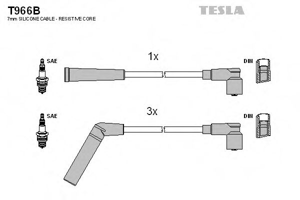 Комплект высоковольтных проводов - Tesla T966B