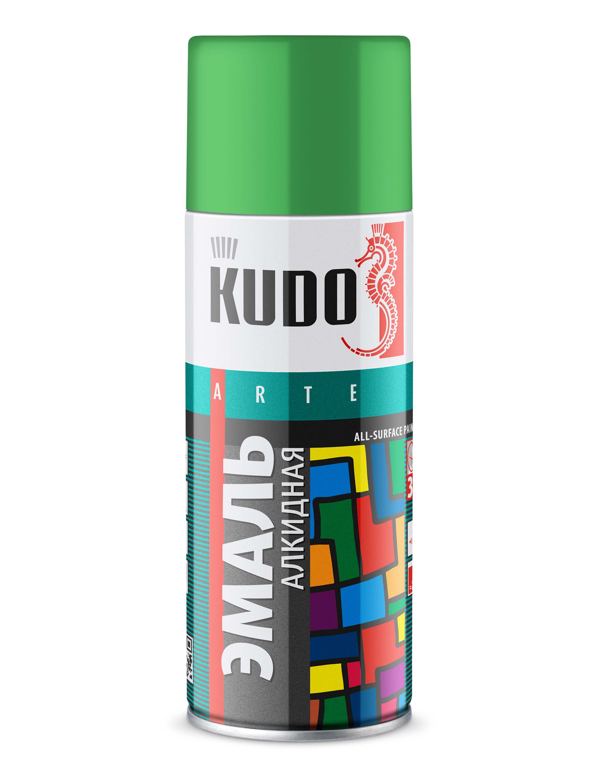 KU 1006 Эмаль универсальная светло-зеленая 520 мл. ( 12 шт/кор) - KUDO KU1006