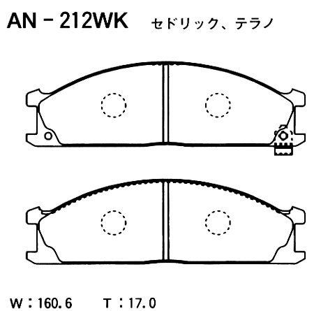 Колодки тормозные дисковые | перед | - Akebono AN-212WK
