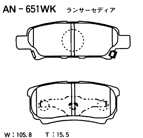 Колодки тормозные дисковые зад Akebono AN-651WK Джип Митсубиси Додж Крайслер 2456₽