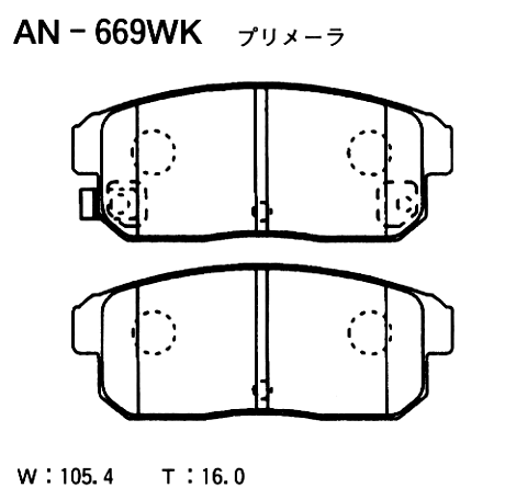 Колодки тормозные дисковые | зад | - Akebono AN-669WK