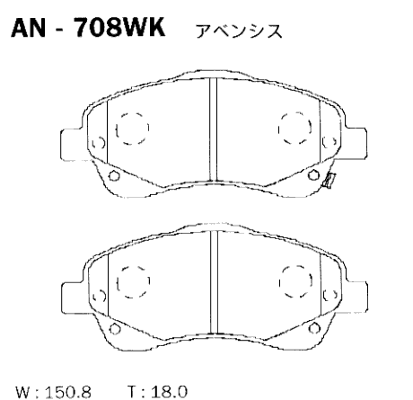 Колодки тормозные дисковые перед Akebono AN-708WK Мерседес 5756₽
