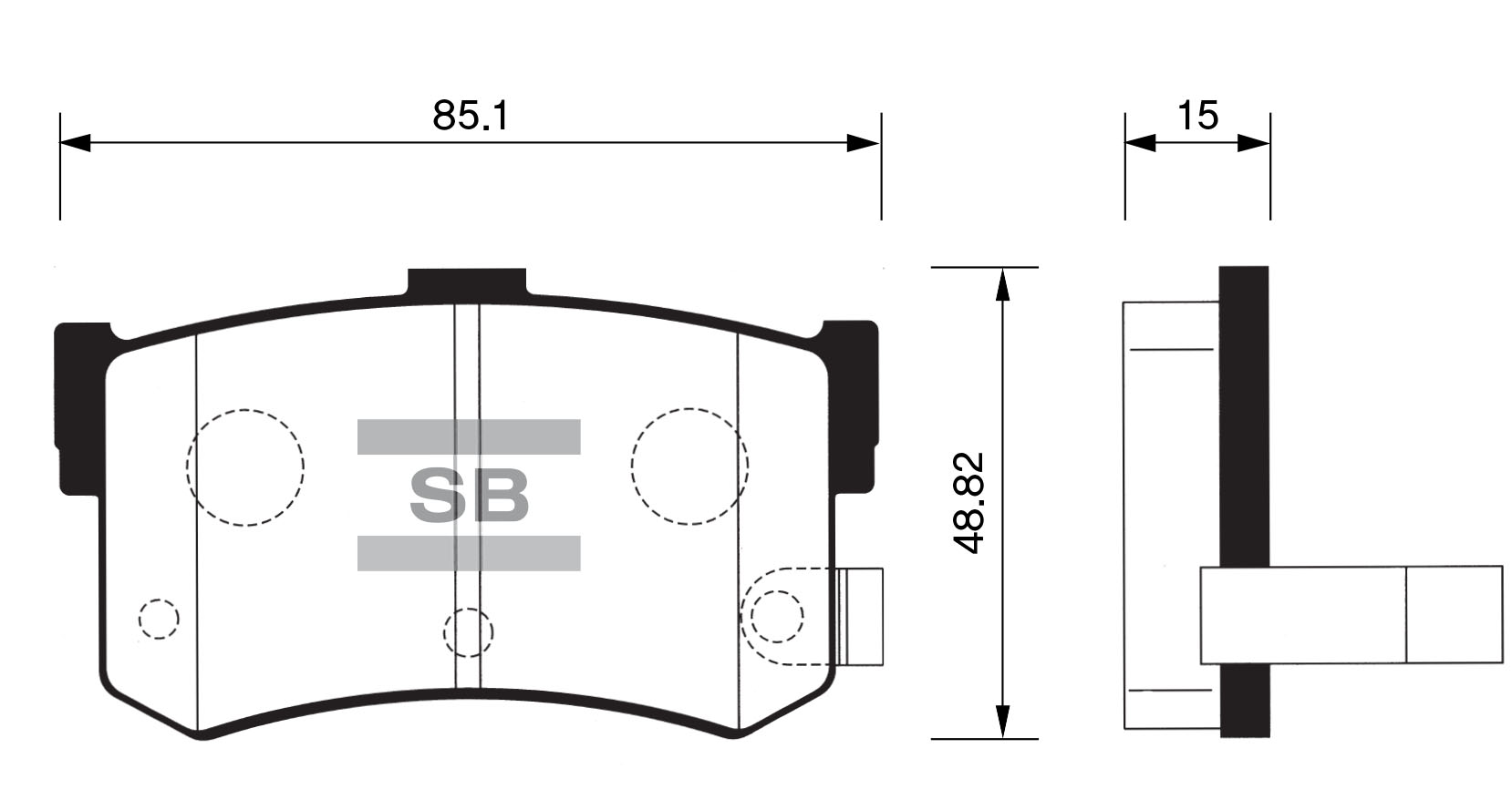 Колодки тормозные задние - Sangsin SP1074