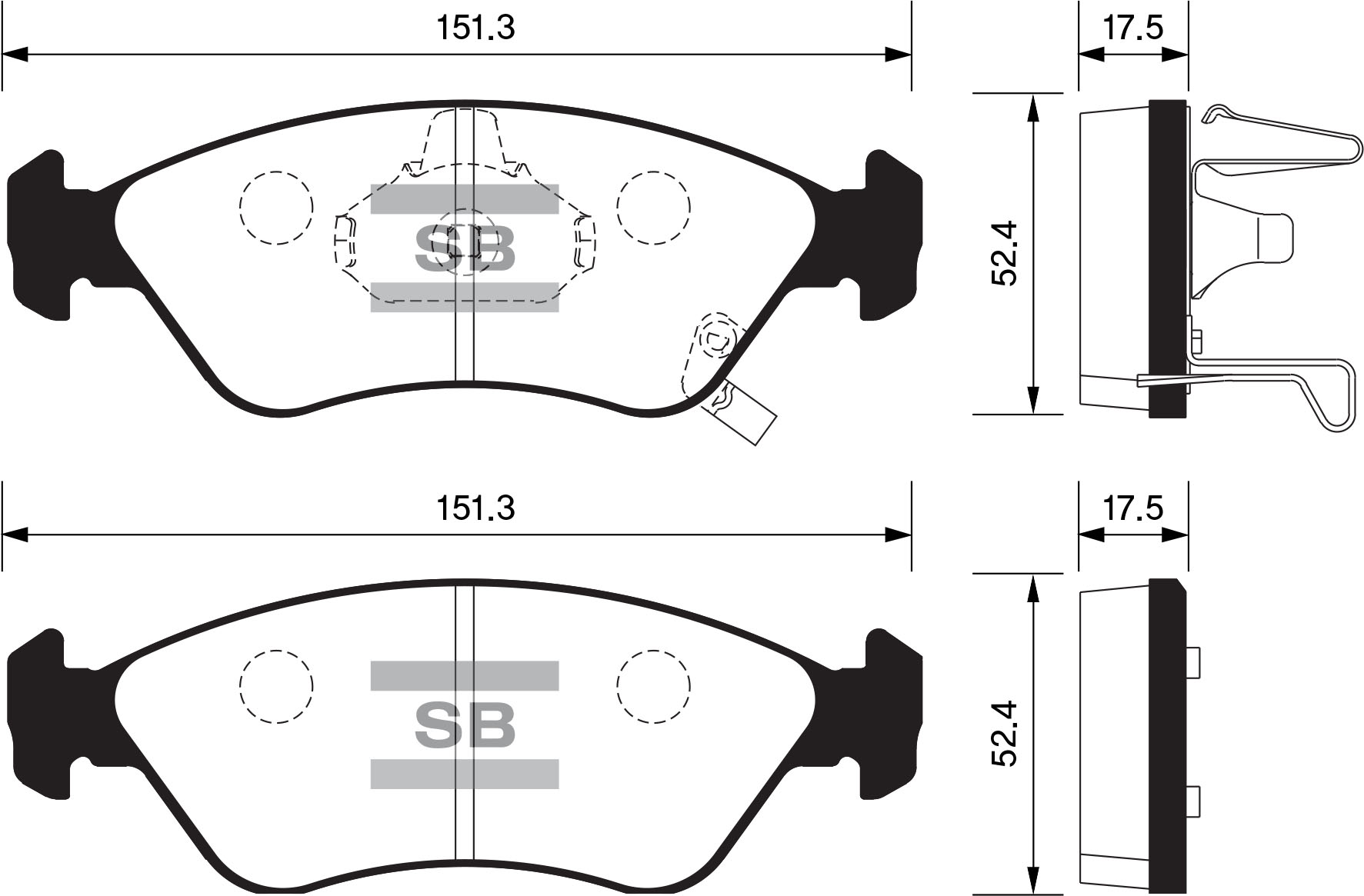 Колодки тормозные передние - Sangsin SP1079F
