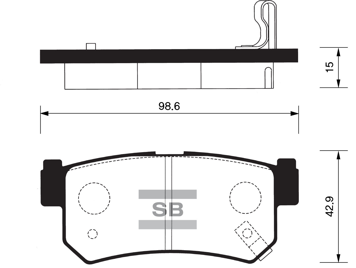 Колодки тормозные задние - Sangsin SP1151