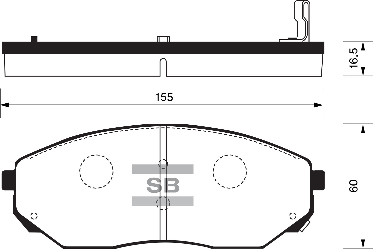 Колодки тормозные передние - Sangsin SP1153