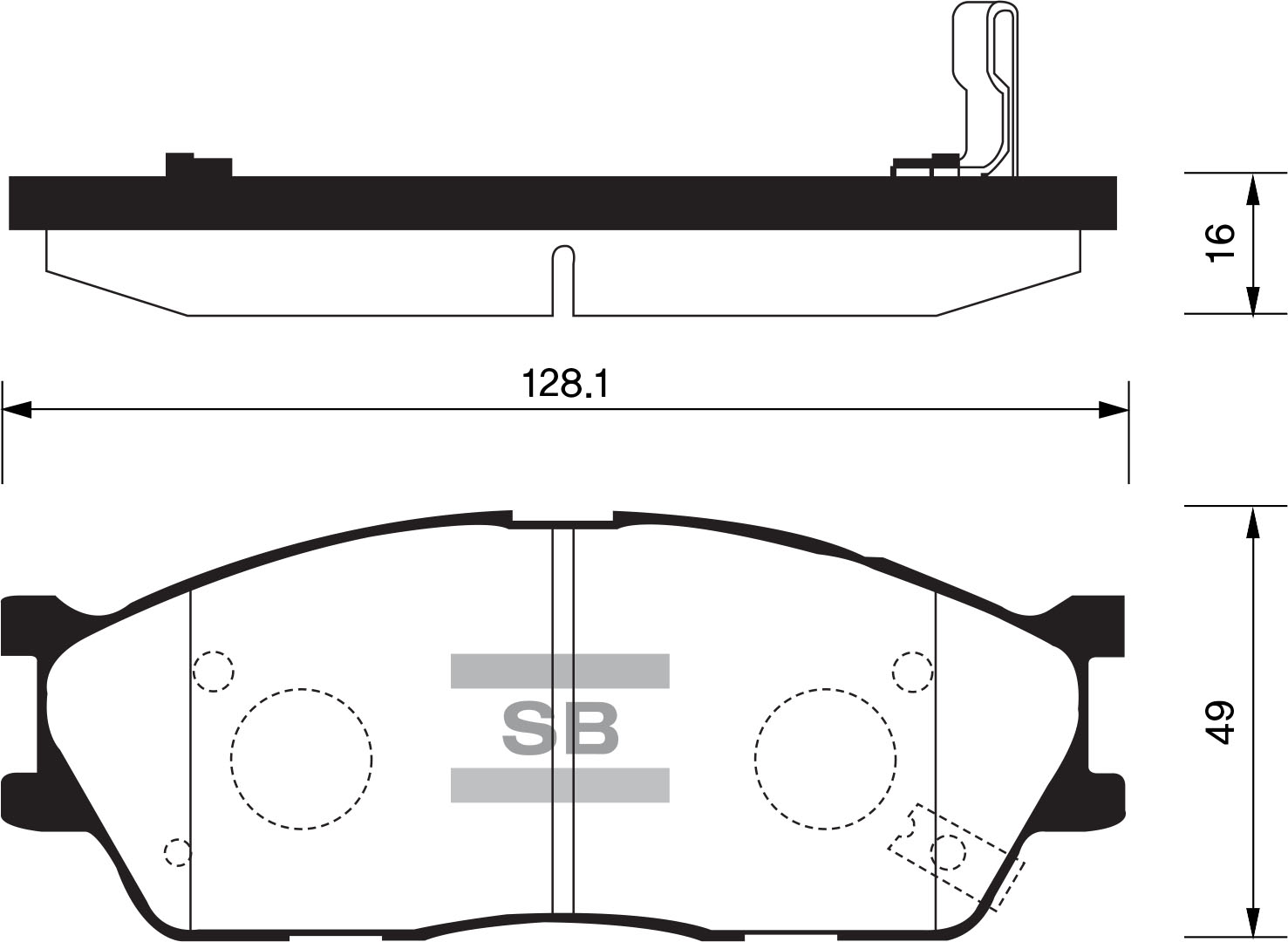 Колодки тормозные передние - Sangsin SP1164