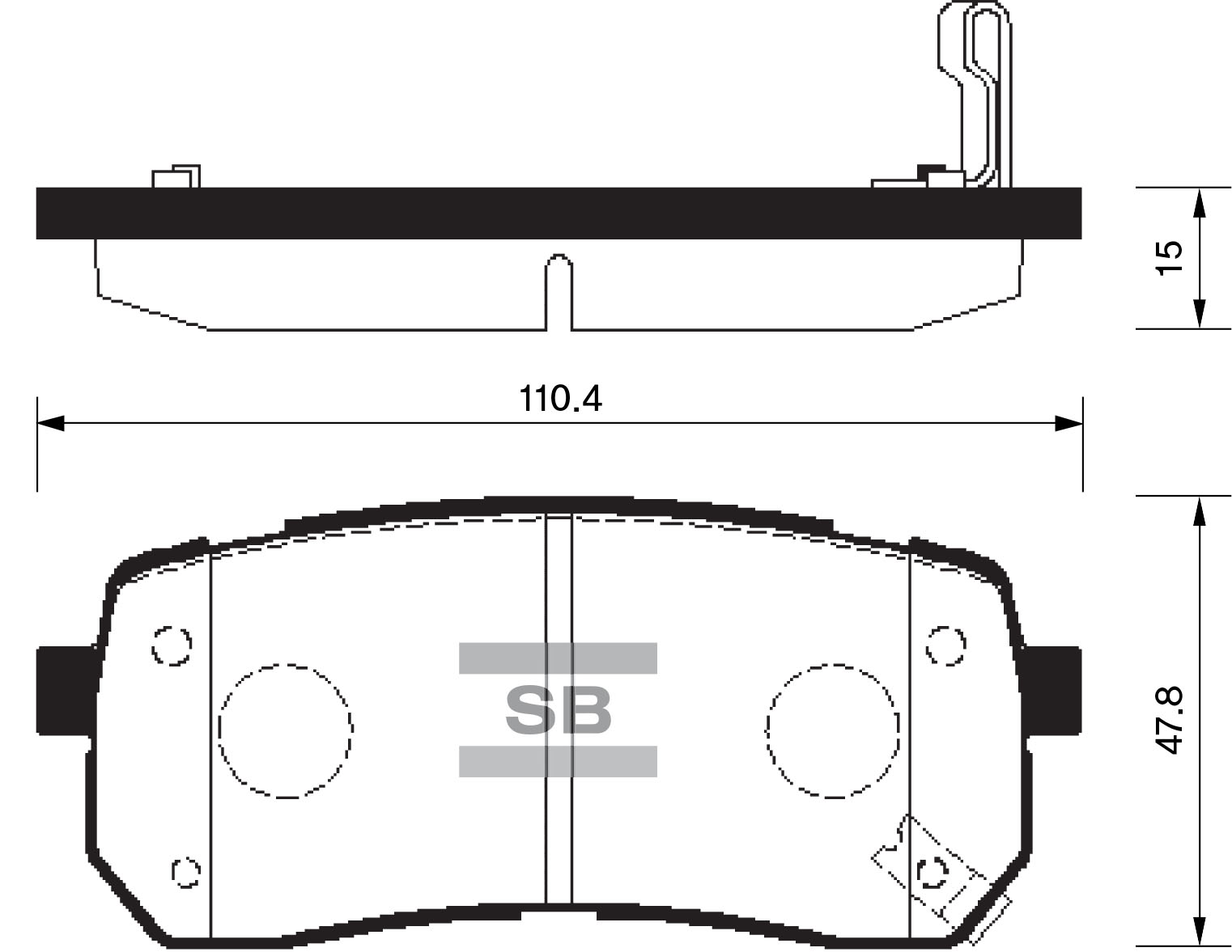 Колодки тормозные задние - Sangsin SP1192