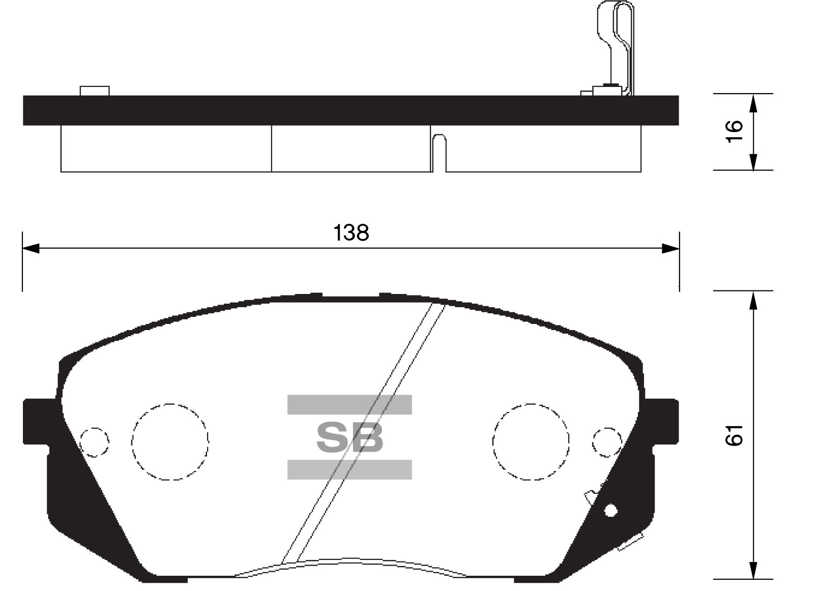 Колодки тормозные передние - Sangsin SP1196