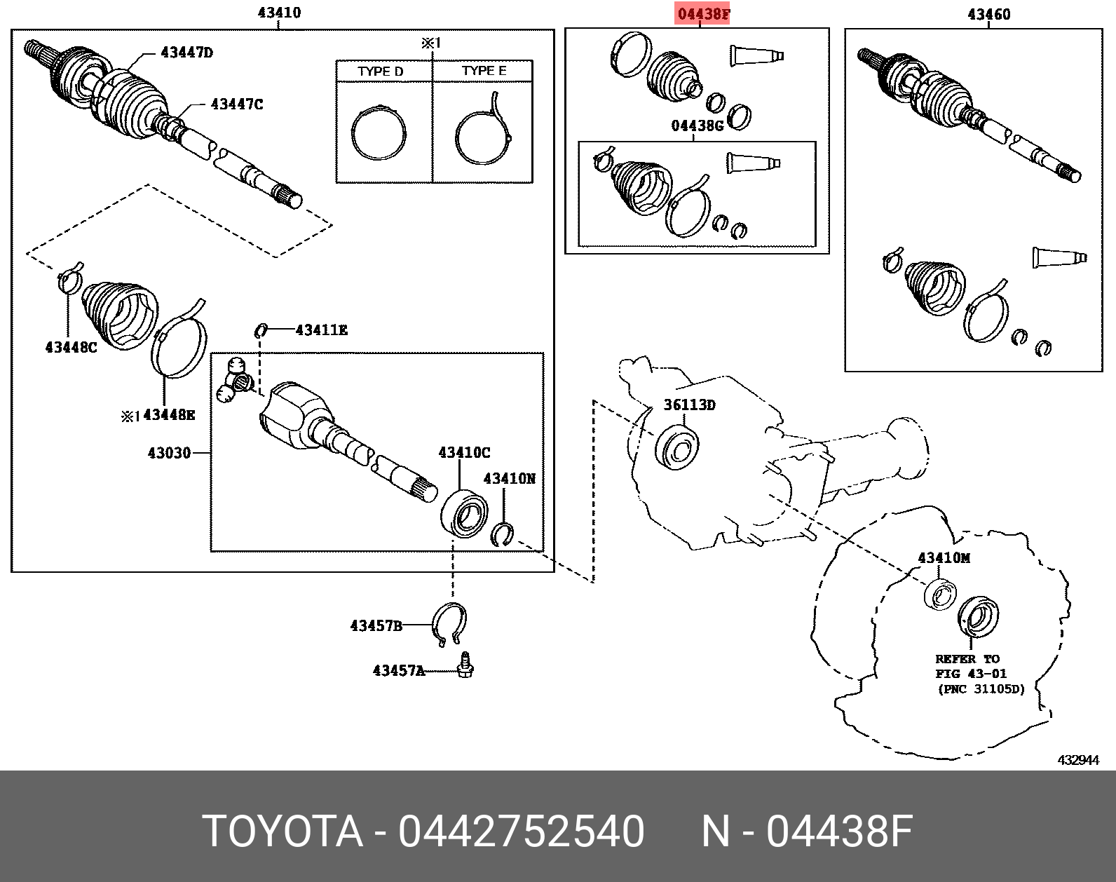 Пыльник ШРУСа - Toyota 04427-52540
