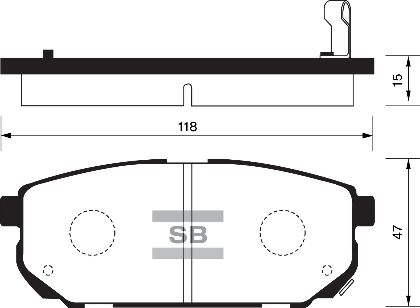 Колодки тормозные задние - Sangsin SP1154