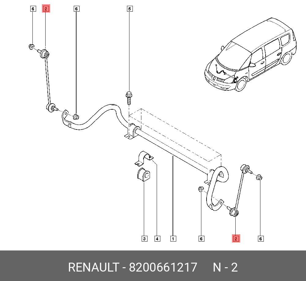 Стойка стабилизатора | перед прав/лев | - Renault 8200 661 217