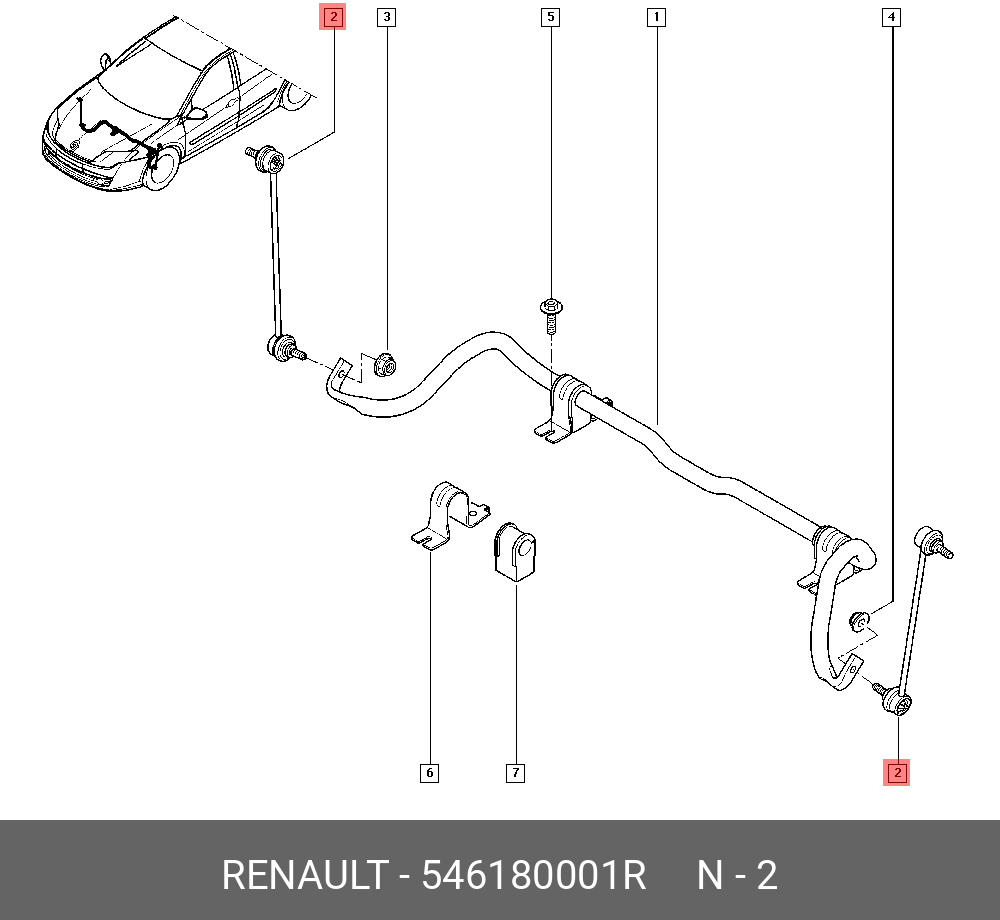 Стойка стабилизатора | перед прав/лев | - Renault 54618 0001R