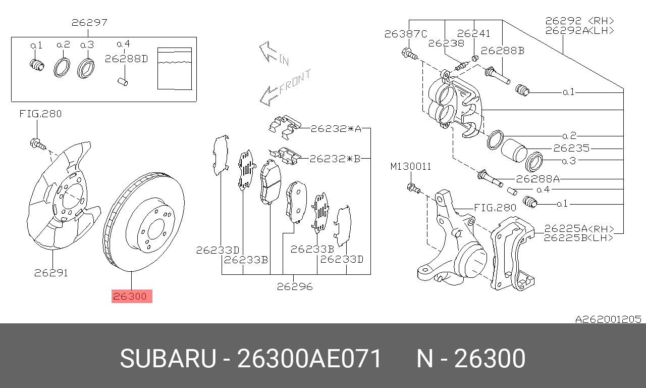 Диск тормозной | перед прав/лев | - Subaru 26300-AE071