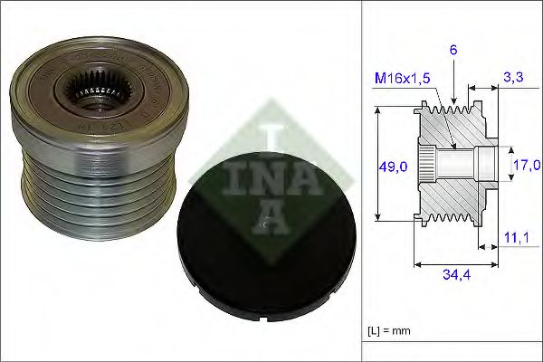 Ременной шкив генератора - INA 535 0183 10