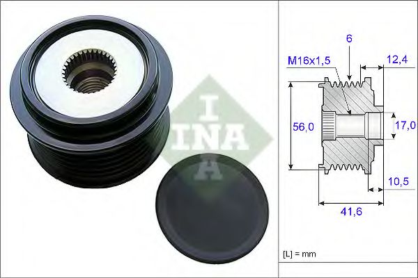 Ременной шкив генератора - INA 535 0210 10