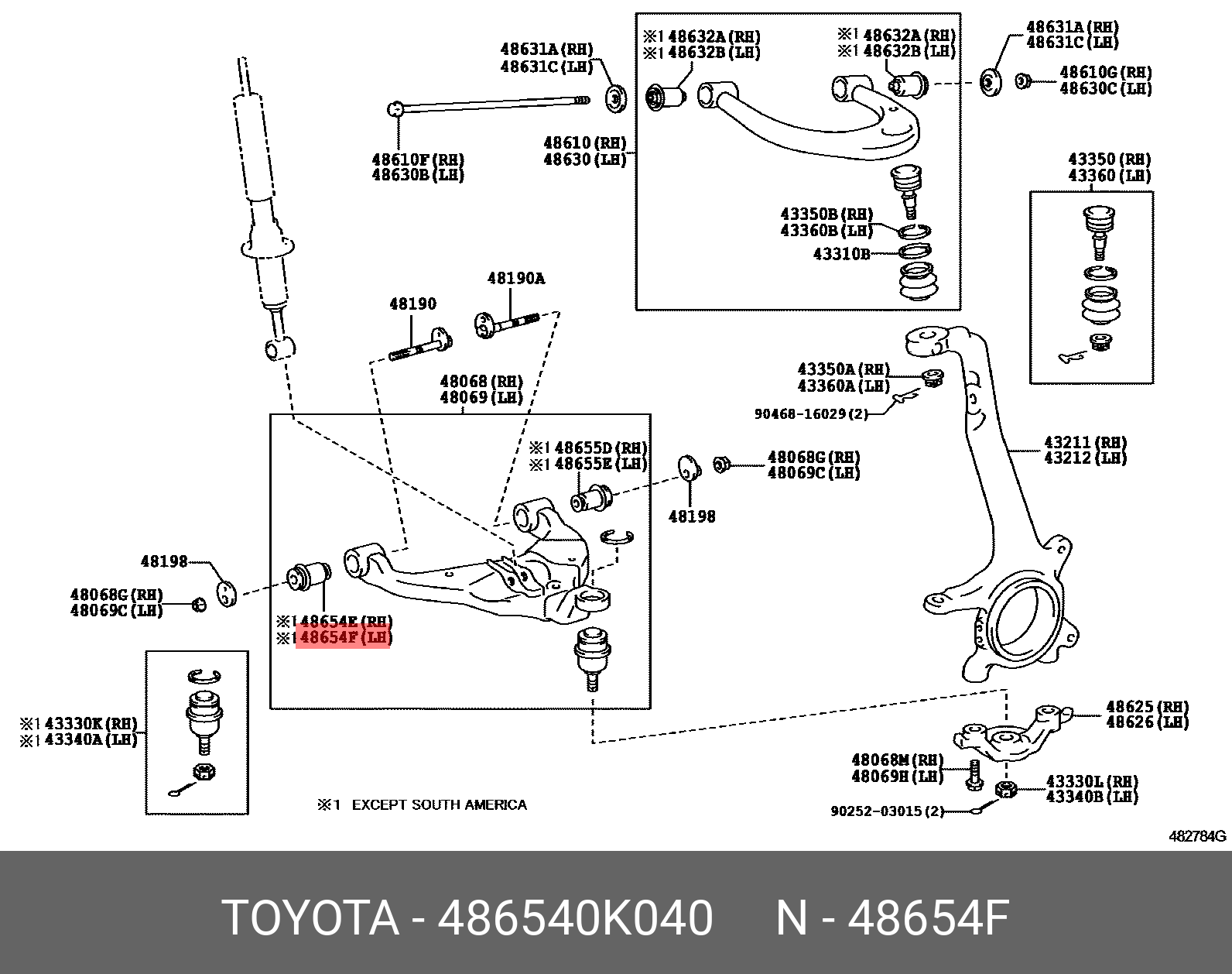 Сайлентблок - Toyota 486540K040