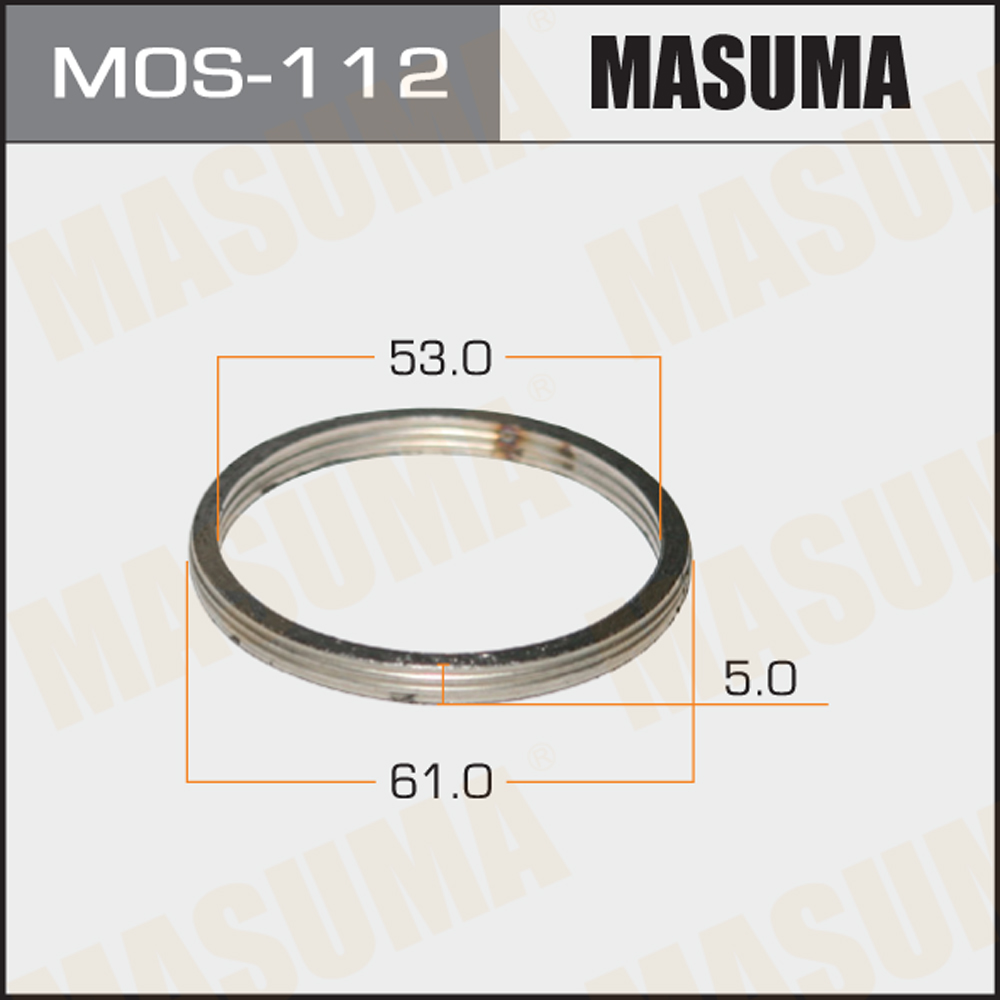 Монтажное уплотнительное кольцо выхлопной системы 53x61 - Masuma MOS-112