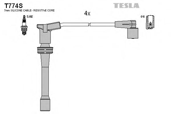 Провода свечные 2110-2112 силикон 16кл inj - Tesla T774S