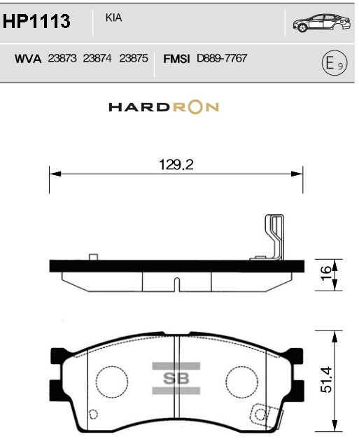 Колодки тормозные передние - Sangsin HP1113