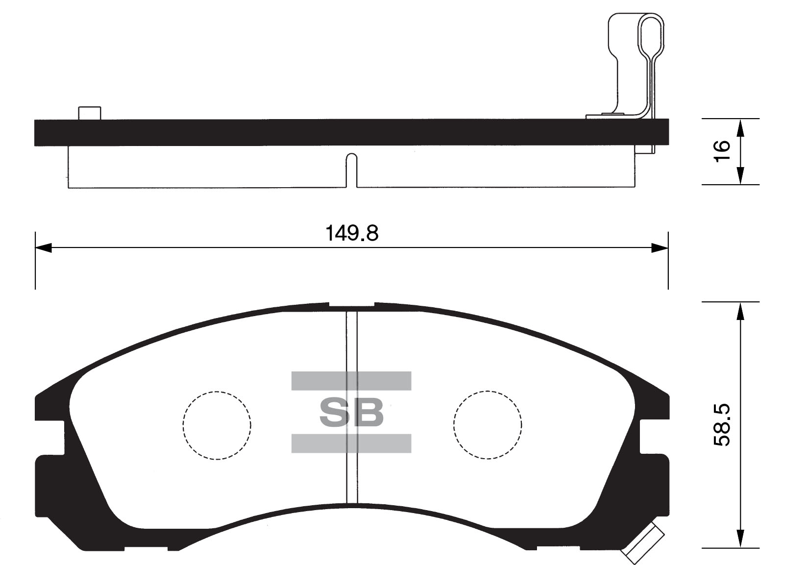 Колодки тормозные передние - Sangsin SP1068