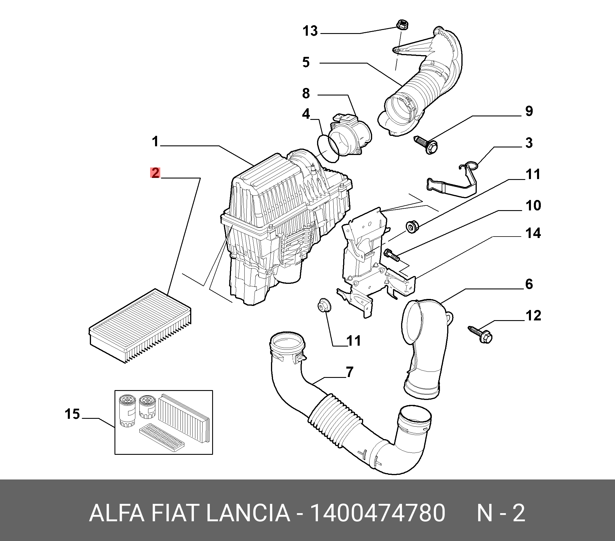 Фильтр воздушный - Fiat/Alfa/Lancia 1 400 474 780
