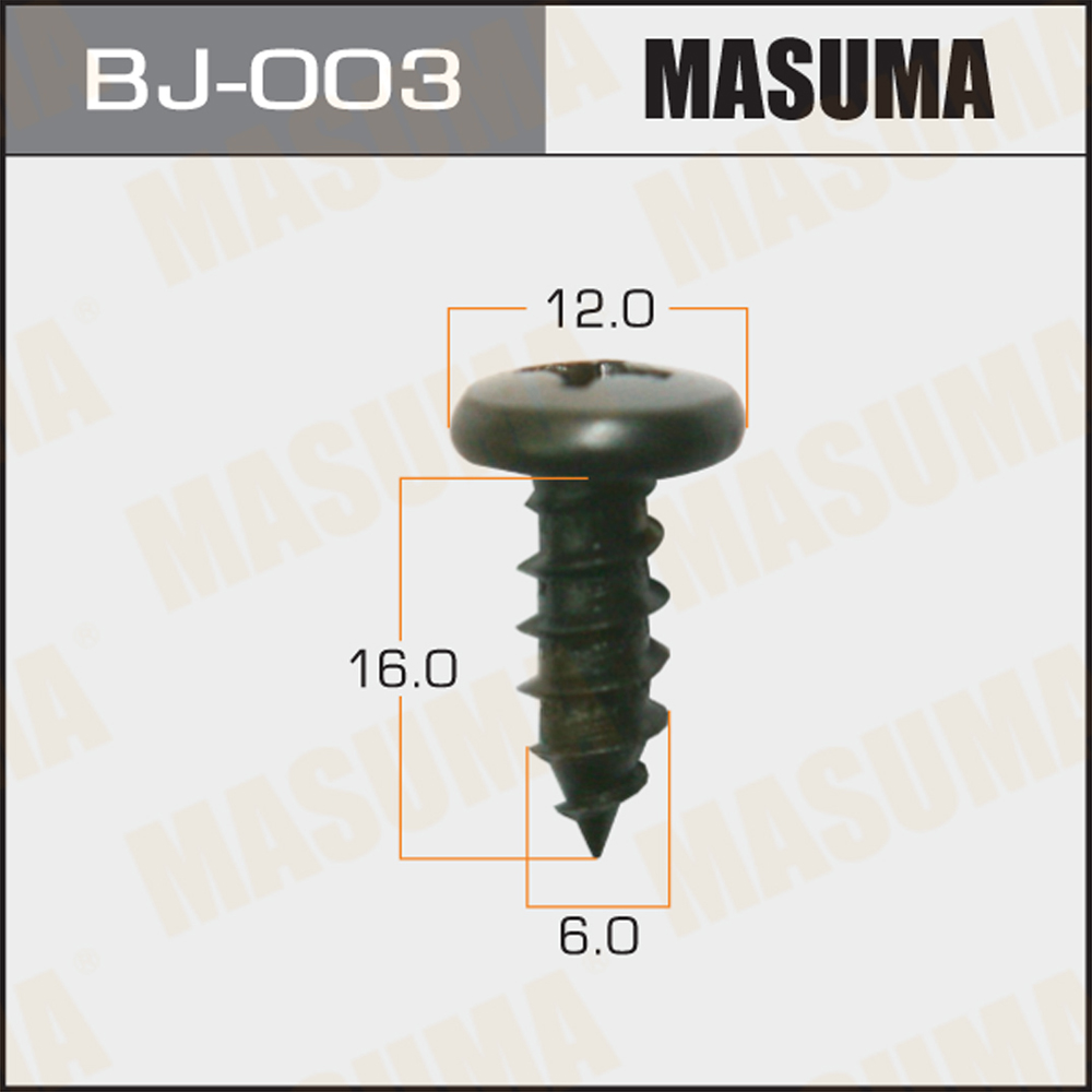Саморез 6x16мм, набор 10шт - Masuma BJ003