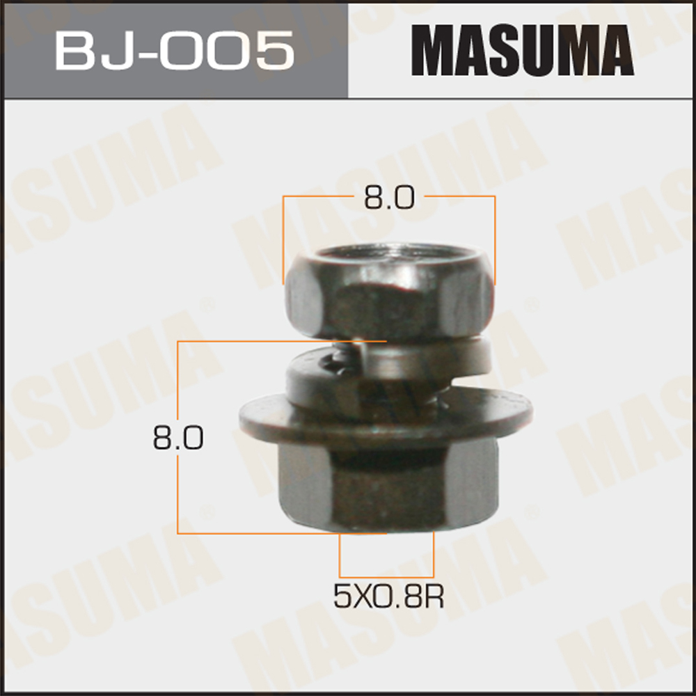 Болт с гайкой М5x8x0.8 (уп. 12шт) - Masuma BJ-005