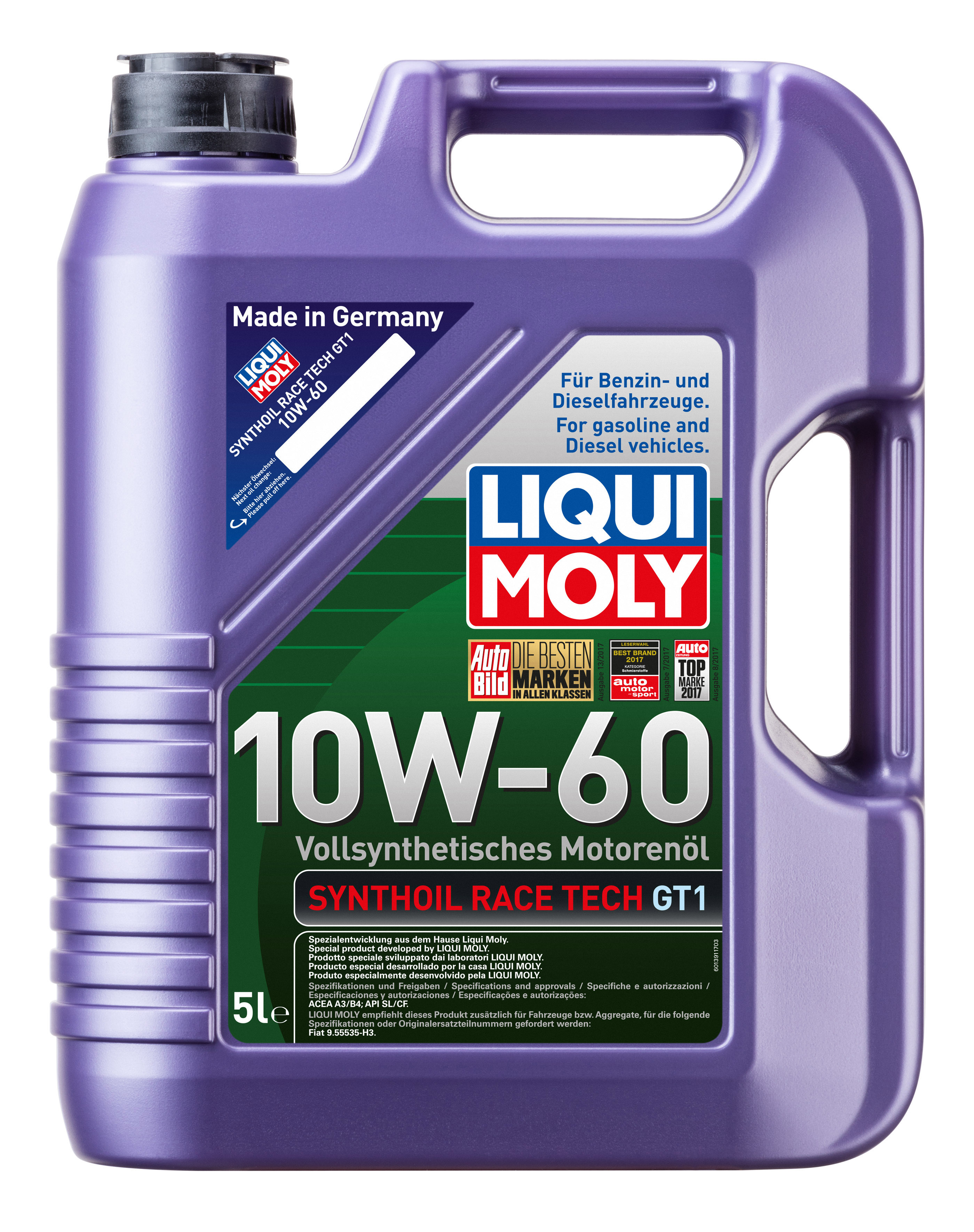 Снят с производства 10w-60 Synthoil Race Tech gt1, 5л (синт.мотор.масло) - Liqui Moly 1944