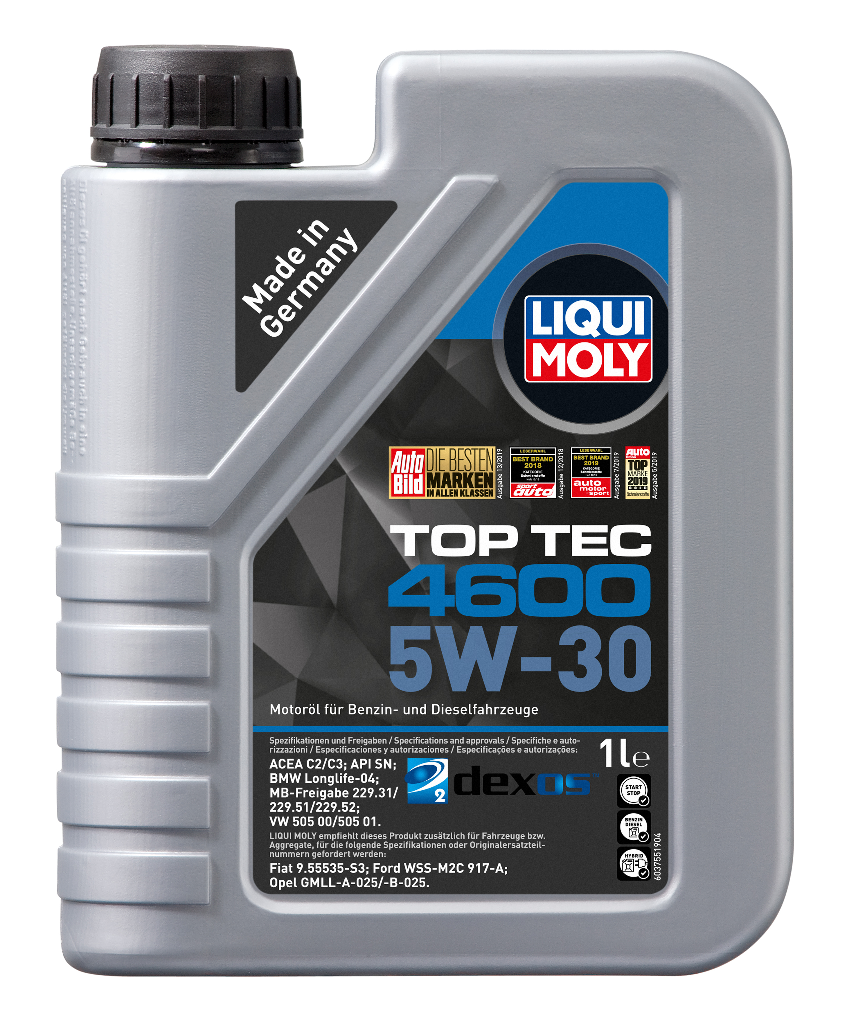 Снят с производства , замена 2315/8032 5w-30 Top Tec 4600, 1л (НС-синт.мотор.масло) - Liqui Moly 3755