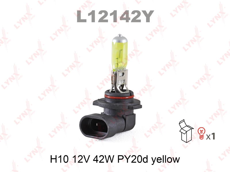 Лампа H10 12V 42W PY20d YELLOW - LYNXauto L12142Y
