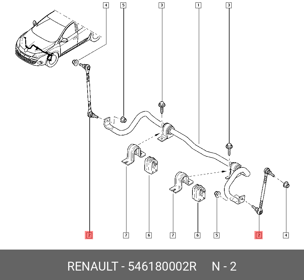 Стойка стабилизатора | перед прав/лев | - Renault 54618 0002R